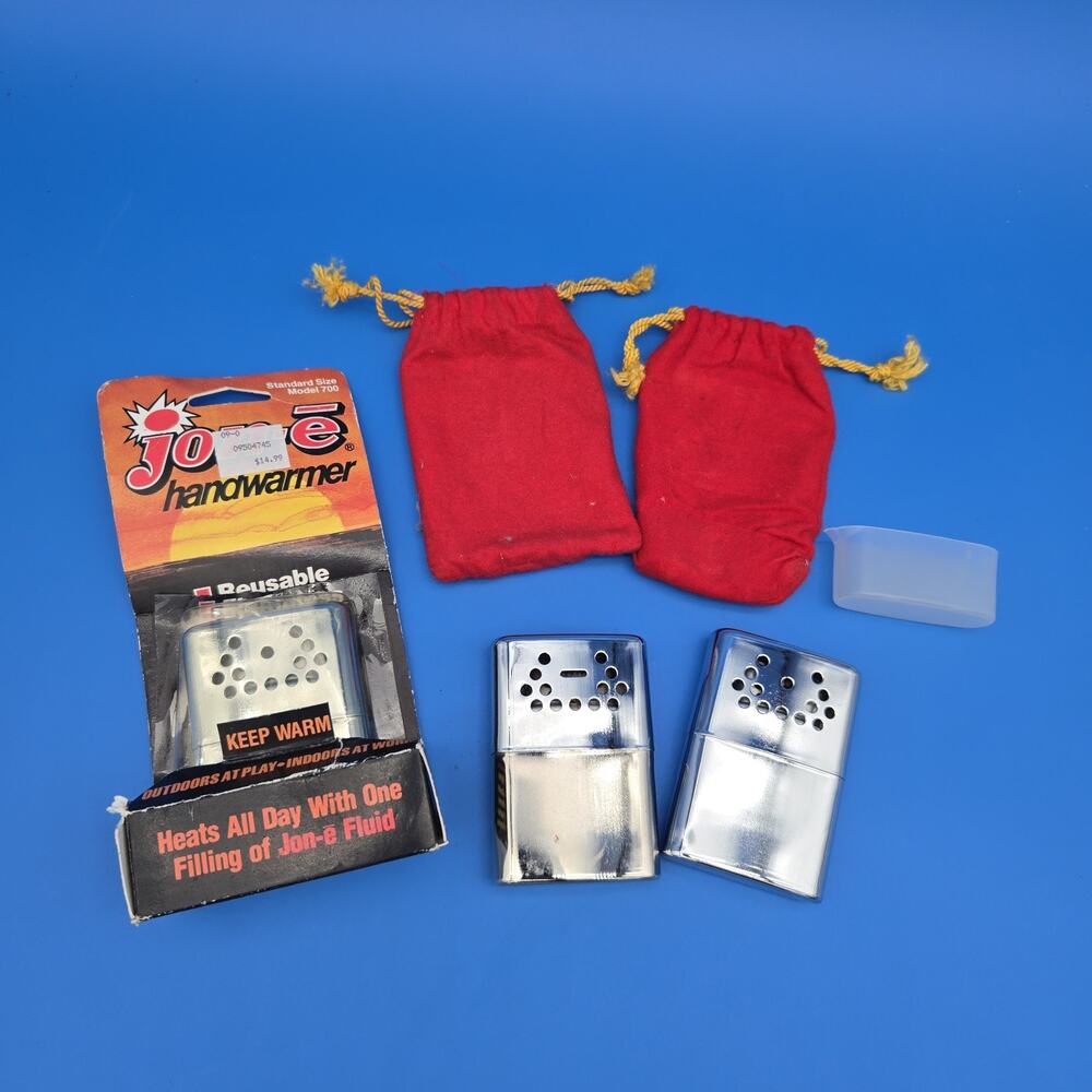 Vintage Jon-e Orbex Hand Warmers Lot Of 3 Reusable Fuel Pocket Warmers Pouches